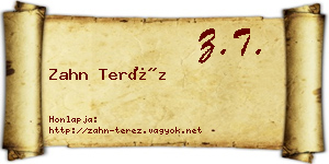Zahn Teréz névjegykártya